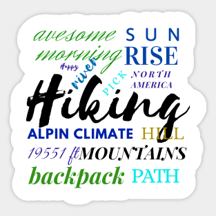 Hiking Mountains Sticker